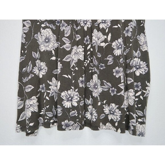 Maurices Olive Green Floral Crochet Neck Sleeveless Tank Top Women's Size 2 Boho - Picture 3 of 9